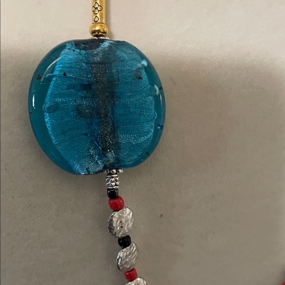 Artisan Blue and Gold Fish Pendant Necklace - Picture 10 of 12